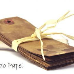 12 Primitive Tags. Extra large 4.3/4inch by 2.3/8 inch. Grubby Grungy. Manila tags.