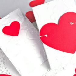 Coin envelopes. 10 Set - Red heart - Wedding favor, thank you note, packaging, friendship, love