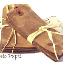 25 Primitive Tags. Extra large 4.3/4inch by 2.3/8 inch. Grubby Grungy. Manila tags